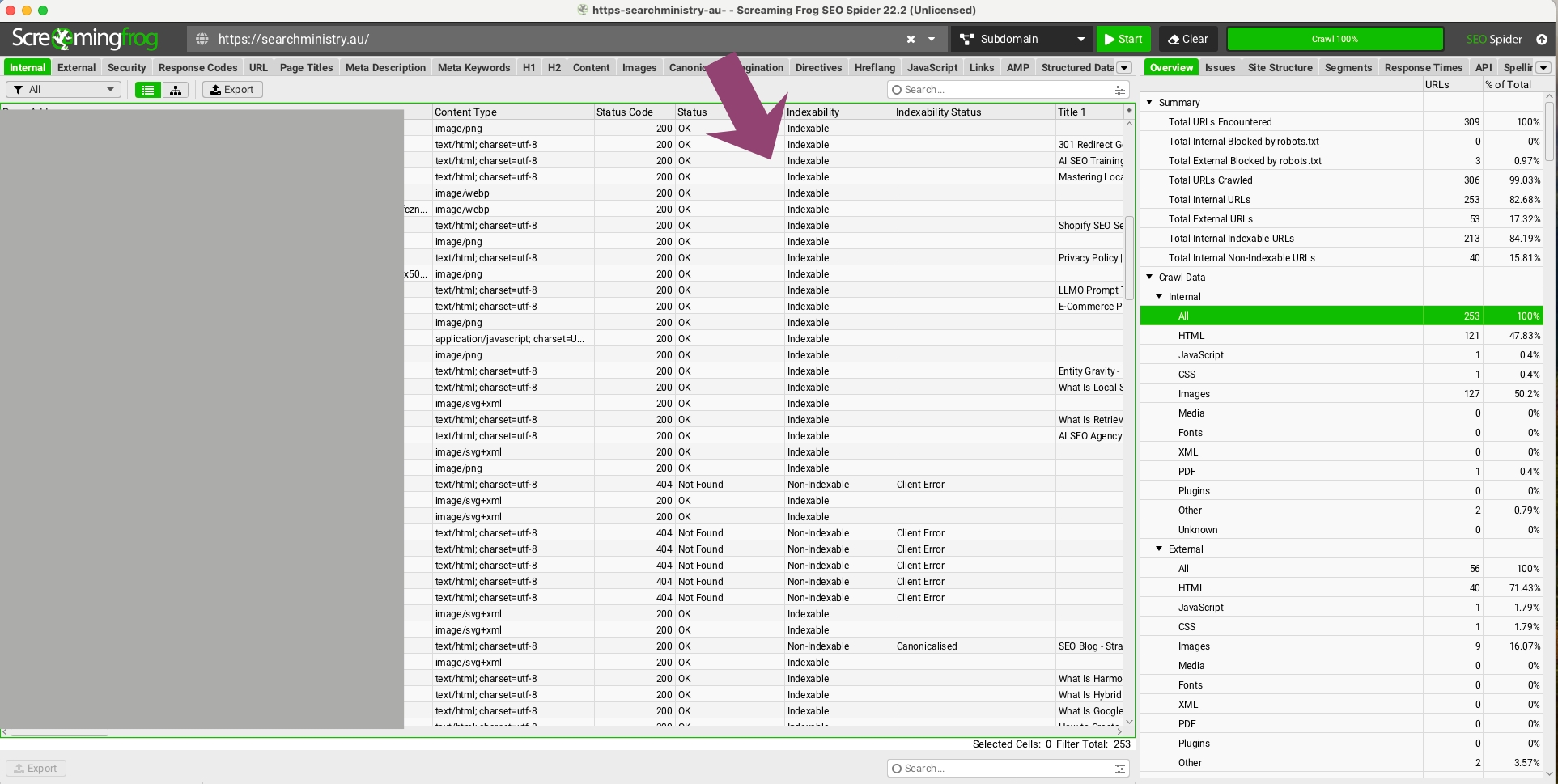 How to use Screaming Frog to check for Google Index issues