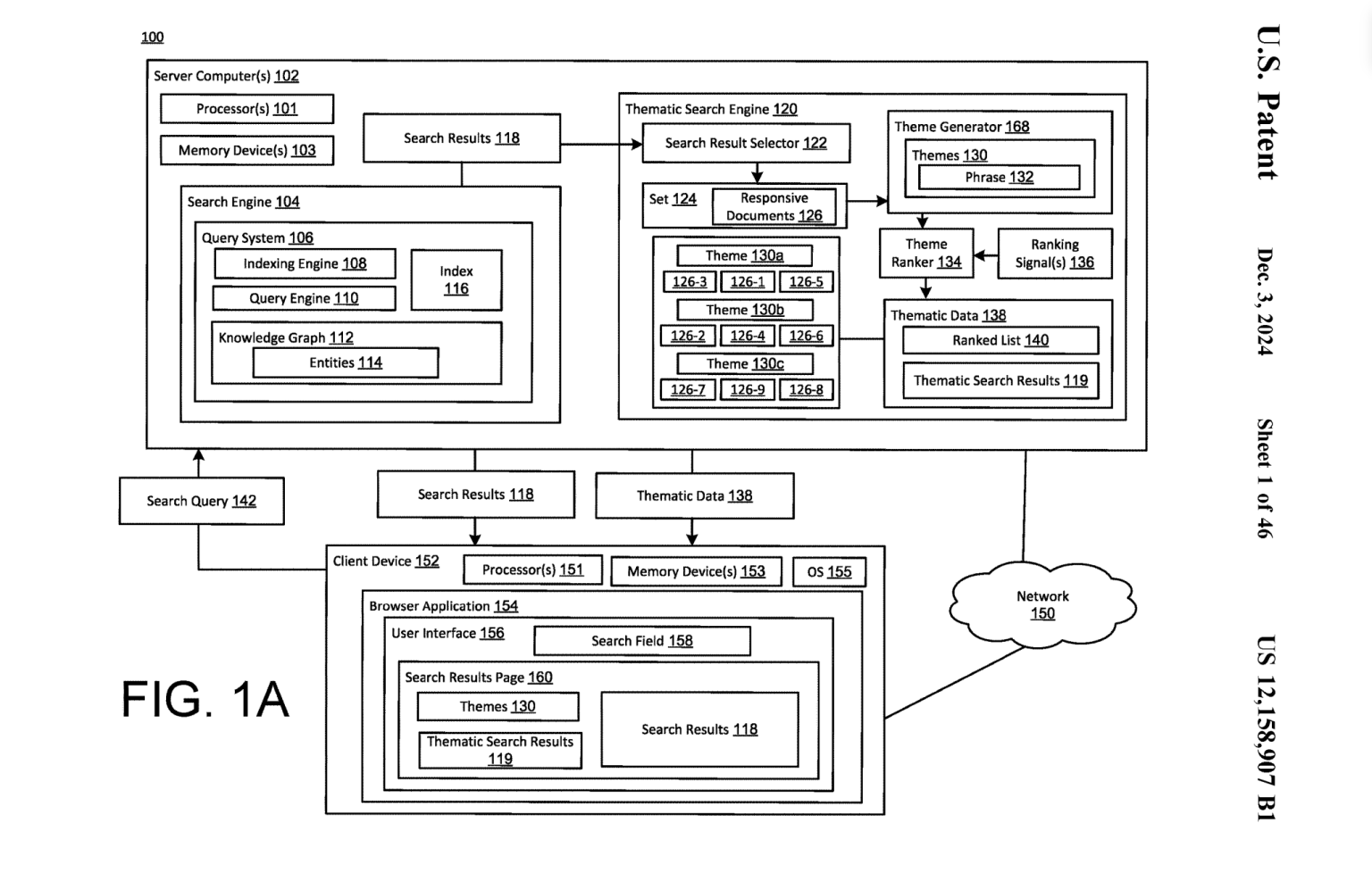 Google Patent - Thematic Search Indexing Engine diagram